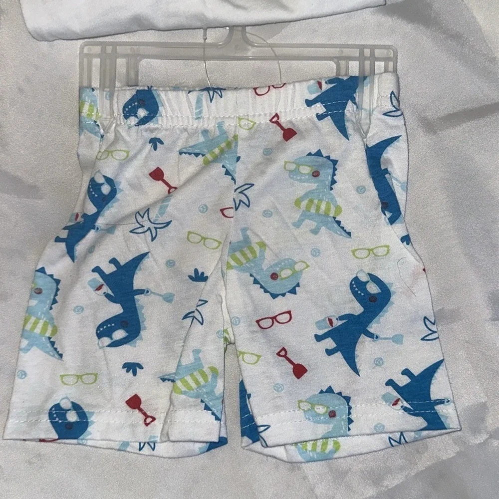 Cutie Pie Baby Boys 3pc King of the Beach Dinosaur Set 6-9M HC22219189 White